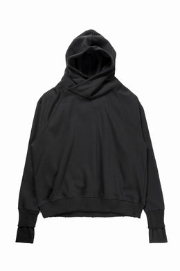 thom/krom RAGLAN SLEEVE HOODIE / SMOOTH SWEAT JERSEY (BLACK)