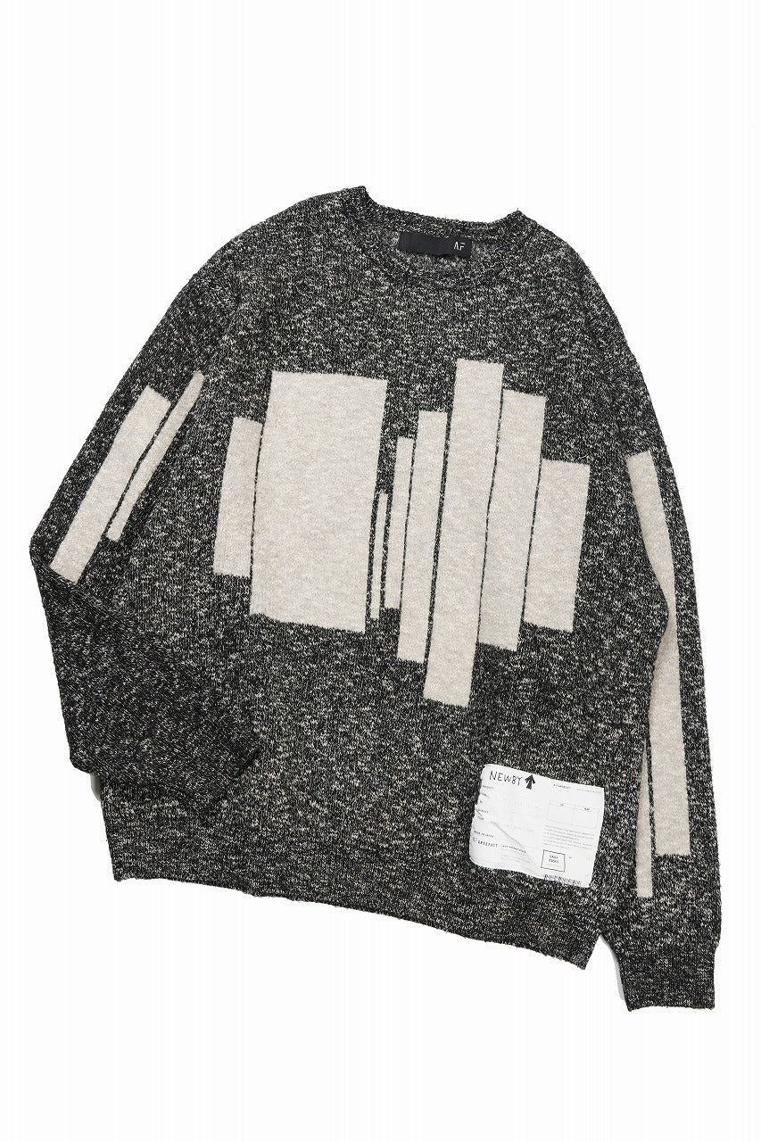 画像をギャラリービューアに読み込む, 【SAMPLE SALE】A.F ARTEFACT GEO PATTERN KNIT TOPS (GREY x BEIGE)
