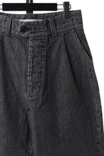 画像をギャラリービューアに読み込む, A TENTATIVE ATELIER exclusive Gysin HAND STITCHES BUCKLE PANTS (WASHED BLACK STRIPE)