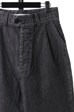 画像をギャラリービューアに読み込む, A TENTATIVE ATELIER exclusive Gysin HAND STITCHES BUCKLE PANTS (WASHED BLACK STRIPE)