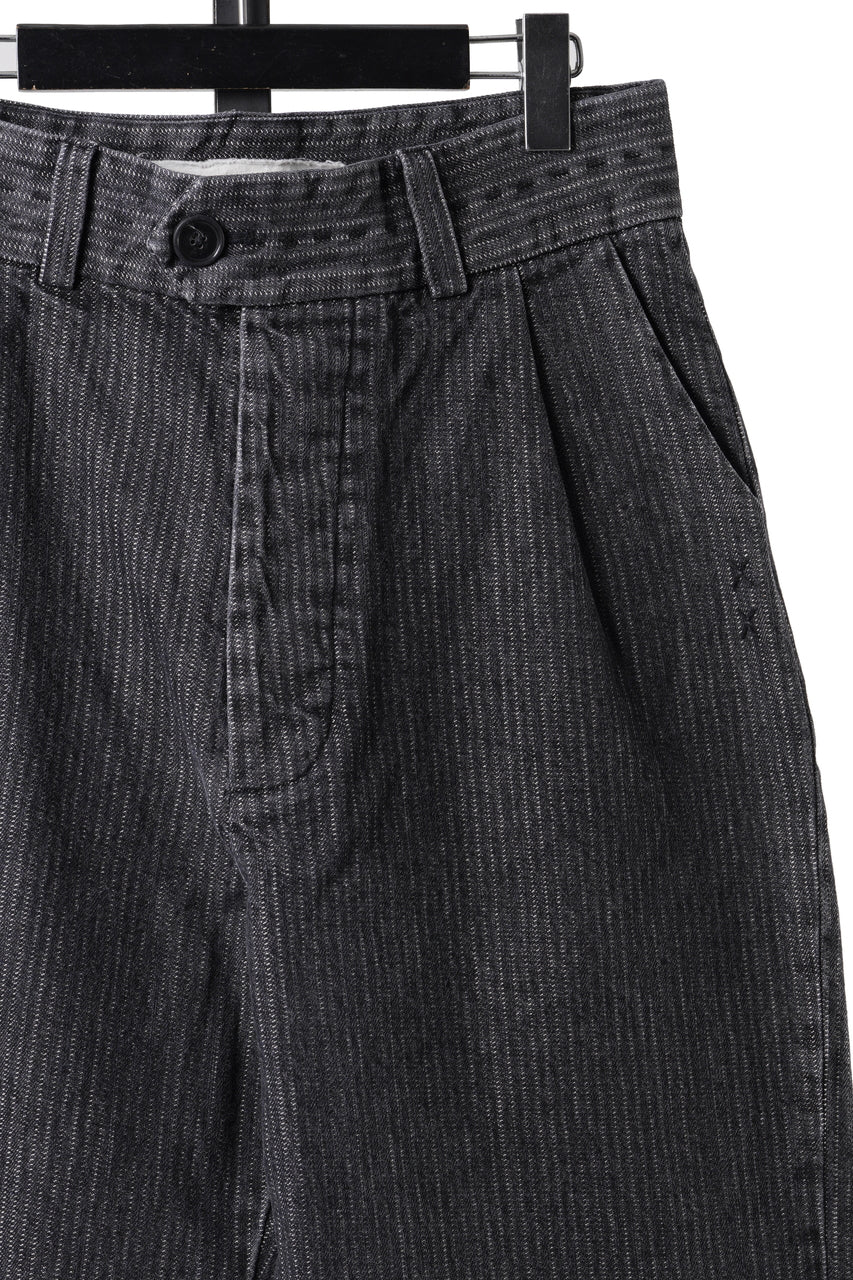 画像をギャラリービューアに読み込む, A TENTATIVE ATELIER exclusive Gysin HAND STITCHES BUCKLE PANTS (WASHED BLACK STRIPE)