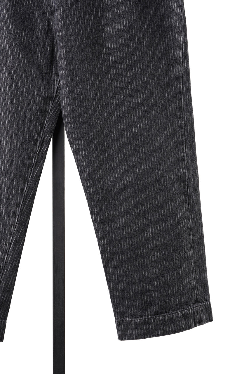 画像をギャラリービューアに読み込む, A TENTATIVE ATELIER exclusive Gysin HAND STITCHES BUCKLE PANTS (WASHED BLACK STRIPE)