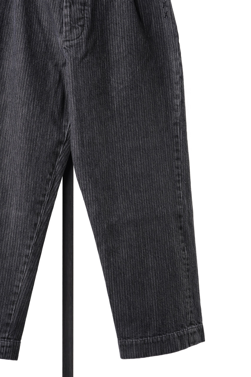 画像をギャラリービューアに読み込む, A TENTATIVE ATELIER exclusive Gysin HAND STITCHES BUCKLE PANTS (WASHED BLACK STRIPE)