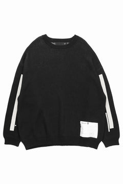 画像をギャラリービューアに読み込む, 【SAMPLE SALE】A.F ARTEFACT GEO PATTERN COTTON KNIT TOPS / (BLACK x IVORY)