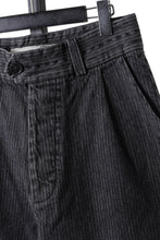 画像をギャラリービューアに読み込む, A TENTATIVE ATELIER exclusive Gysin HAND STITCHES BUCKLE PANTS (WASHED BLACK STRIPE)