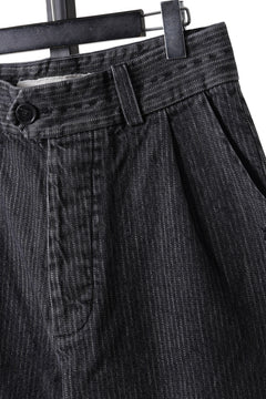 画像をギャラリービューアに読み込む, A TENTATIVE ATELIER exclusive Gysin HAND STITCHES BUCKLE PANTS (WASHED BLACK STRIPE)