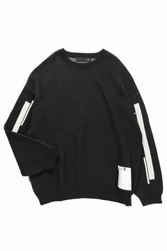 画像をギャラリービューアに読み込む, 【SAMPLE SALE】A.F ARTEFACT GEO PATTERN COTTON KNIT TOPS / (BLACK x IVORY)