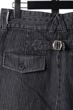 画像をギャラリービューアに読み込む, A TENTATIVE ATELIER exclusive Gysin HAND STITCHES BUCKLE PANTS (WASHED BLACK STRIPE)