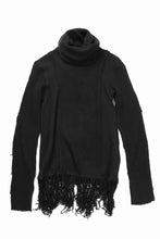 画像をギャラリービューアに読み込む, 【SAMPLE SALE】A.F ARTEFACT TURTLE NECK KNIT TOP with FRINGE / BREND WOOL (BLACK)