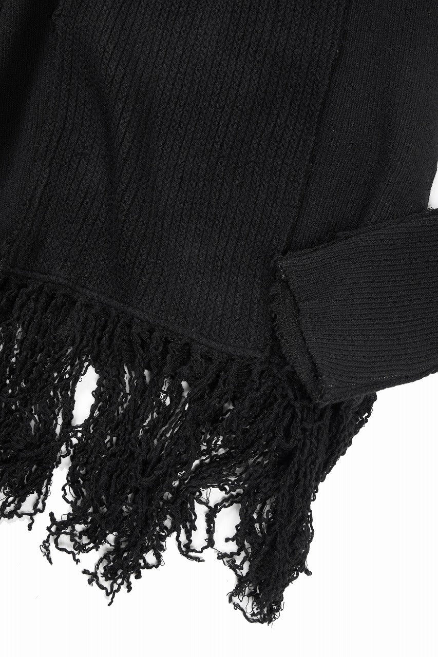 画像をギャラリービューアに読み込む, 【SAMPLE SALE】A.F ARTEFACT TURTLE NECK KNIT TOP with FRINGE / BREND WOOL (BLACK)