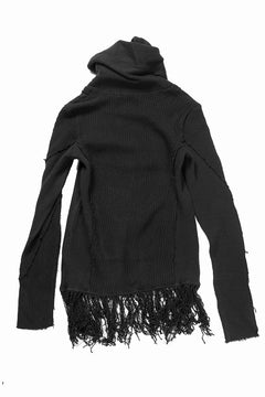 画像をギャラリービューアに読み込む, 【SAMPLE SALE】A.F ARTEFACT TURTLE NECK KNIT TOP with FRINGE / BREND WOOL (BLACK)