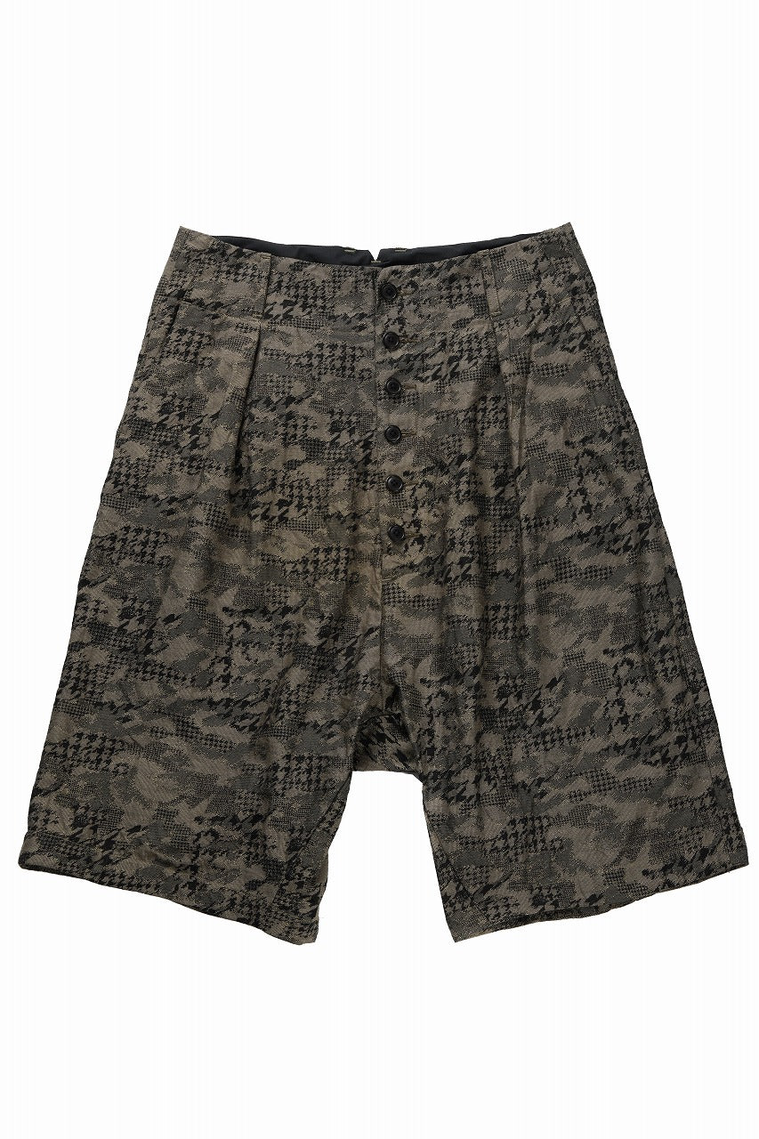 画像をギャラリービューアに読み込む, KLASICA "SABRON 66" RE CONSTRUCTED MID PANTS / BACK JACQUARD HOUND TOOTH CAMO (FOREST)