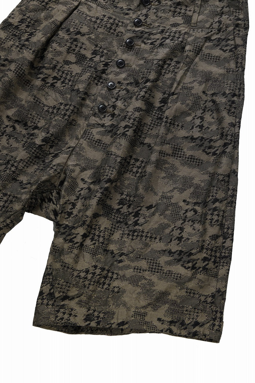 画像をギャラリービューアに読み込む, KLASICA "SABRON 66" RE CONSTRUCTED MID PANTS / BACK JACQUARD HOUND TOOTH CAMO (FOREST)