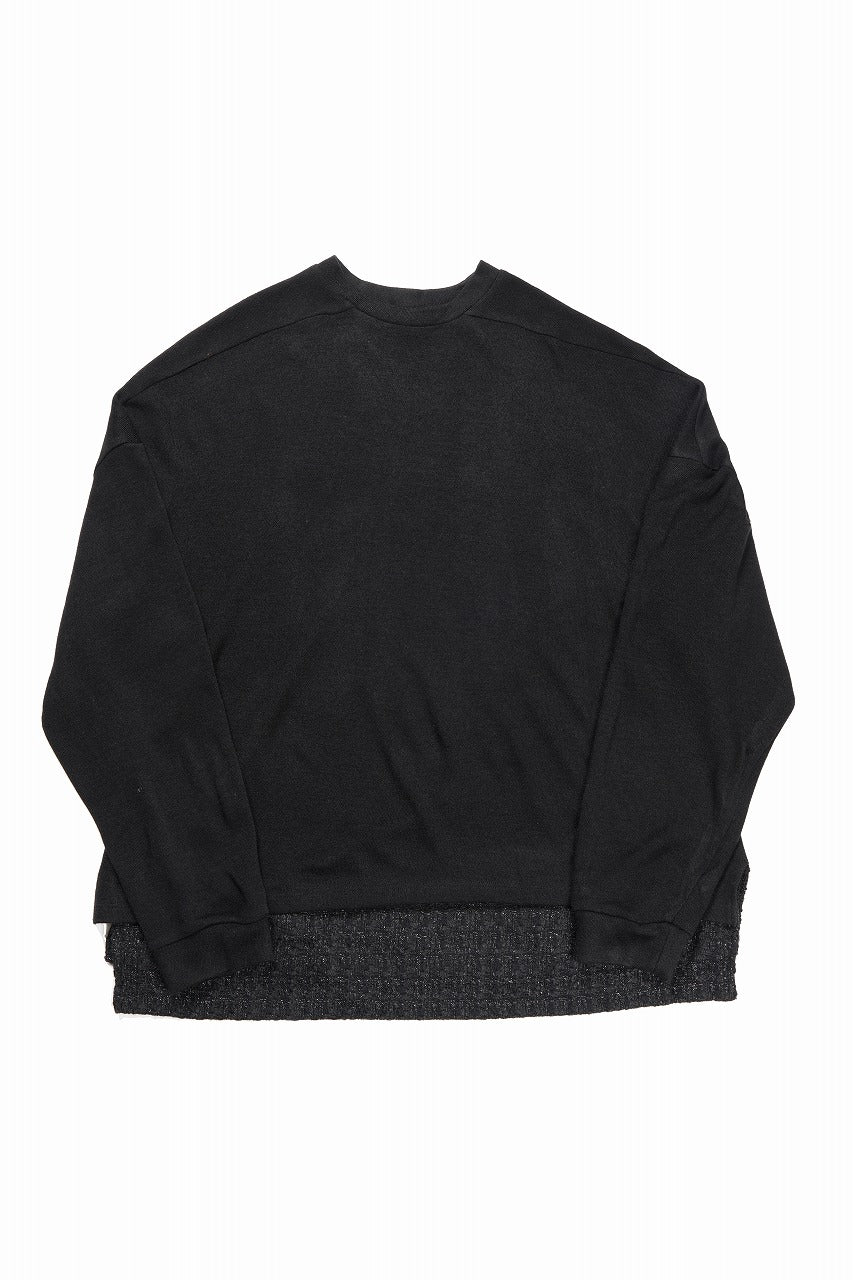 画像をギャラリービューアに読み込む, 【SAMPLE SALE】A.F ARTEFACT OVERSIZED KNIT TOPS with LUXURY TWEED ZIP POCKET (BLACK)