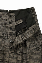 画像をギャラリービューアに読み込む, KLASICA "SABRON 66" RE CONSTRUCTED MID PANTS / BACK JACQUARD HOUND TOOTH CAMO (FOREST)