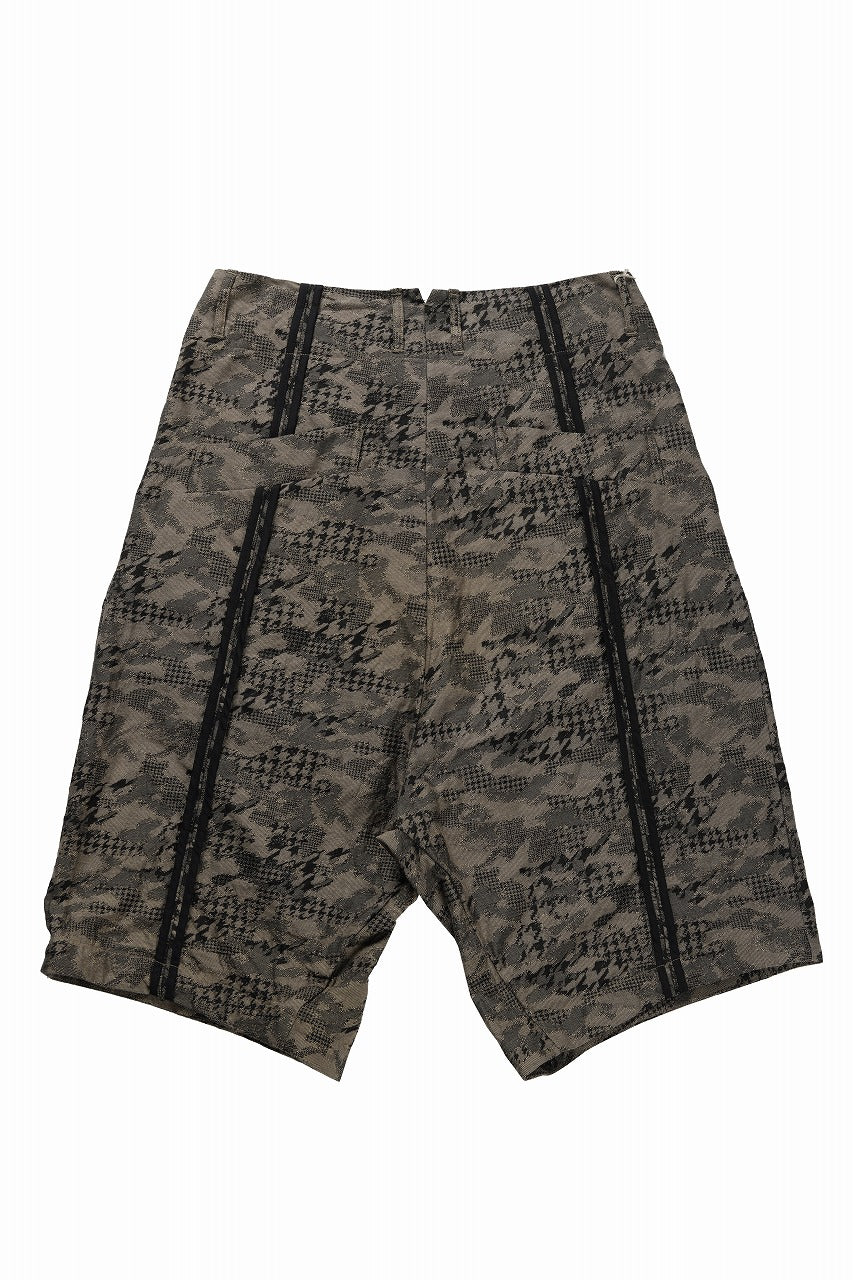 画像をギャラリービューアに読み込む, KLASICA "SABRON 66" RE CONSTRUCTED MID PANTS / BACK JACQUARD HOUND TOOTH CAMO (FOREST)