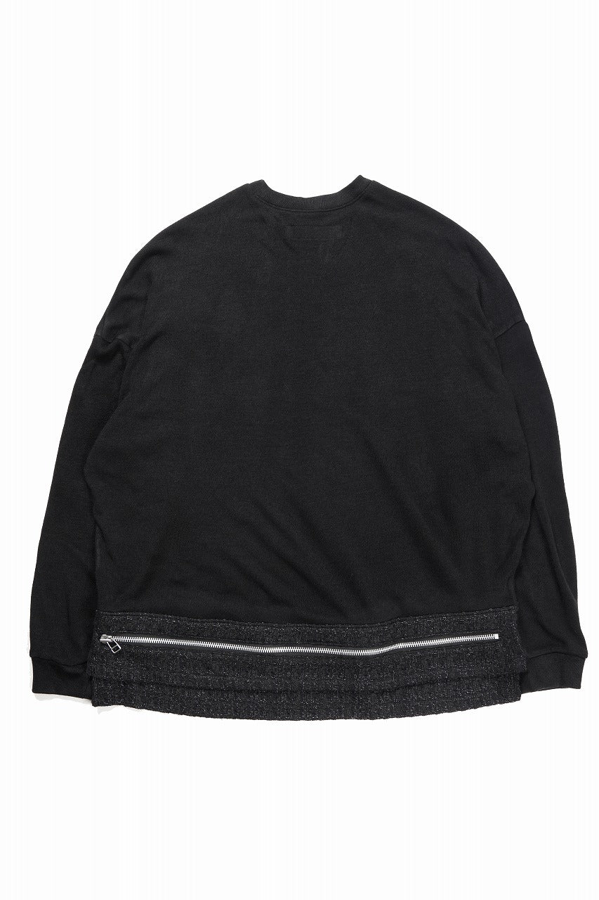 画像をギャラリービューアに読み込む, 【SAMPLE SALE】A.F ARTEFACT OVERSIZED KNIT TOPS with LUXURY TWEED ZIP POCKET (BLACK)