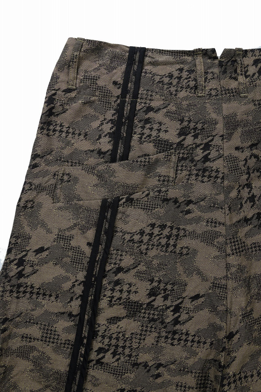 画像をギャラリービューアに読み込む, KLASICA "SABRON 66" RE CONSTRUCTED MID PANTS / BACK JACQUARD HOUND TOOTH CAMO (FOREST)