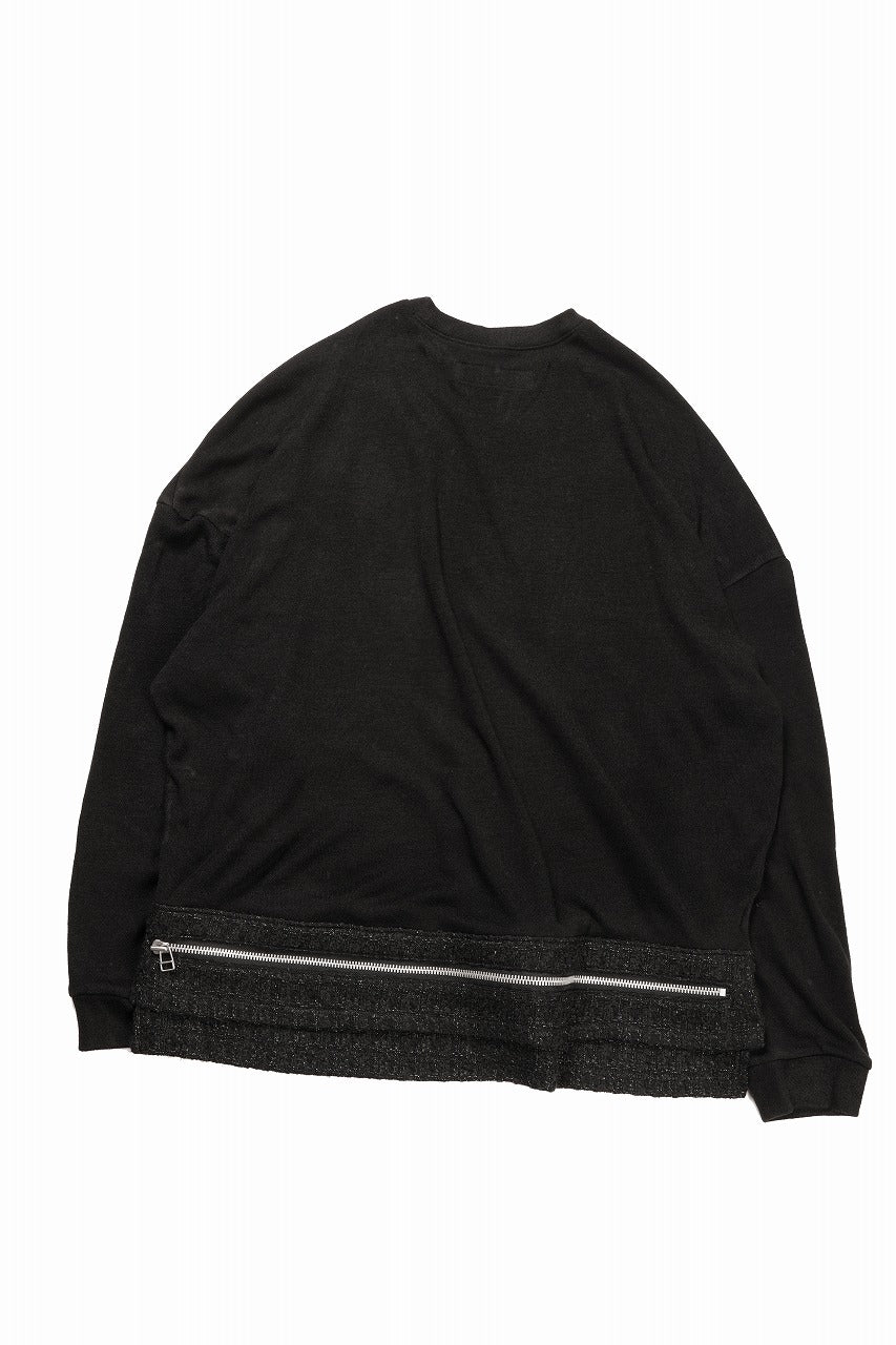 画像をギャラリービューアに読み込む, 【SAMPLE SALE】A.F ARTEFACT OVERSIZED KNIT TOPS with LUXURY TWEED ZIP POCKET (BLACK)