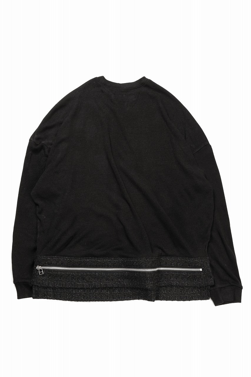画像をギャラリービューアに読み込む, 【SAMPLE SALE】A.F ARTEFACT OVERSIZED KNIT TOPS with LUXURY TWEED ZIP POCKET (BLACK)