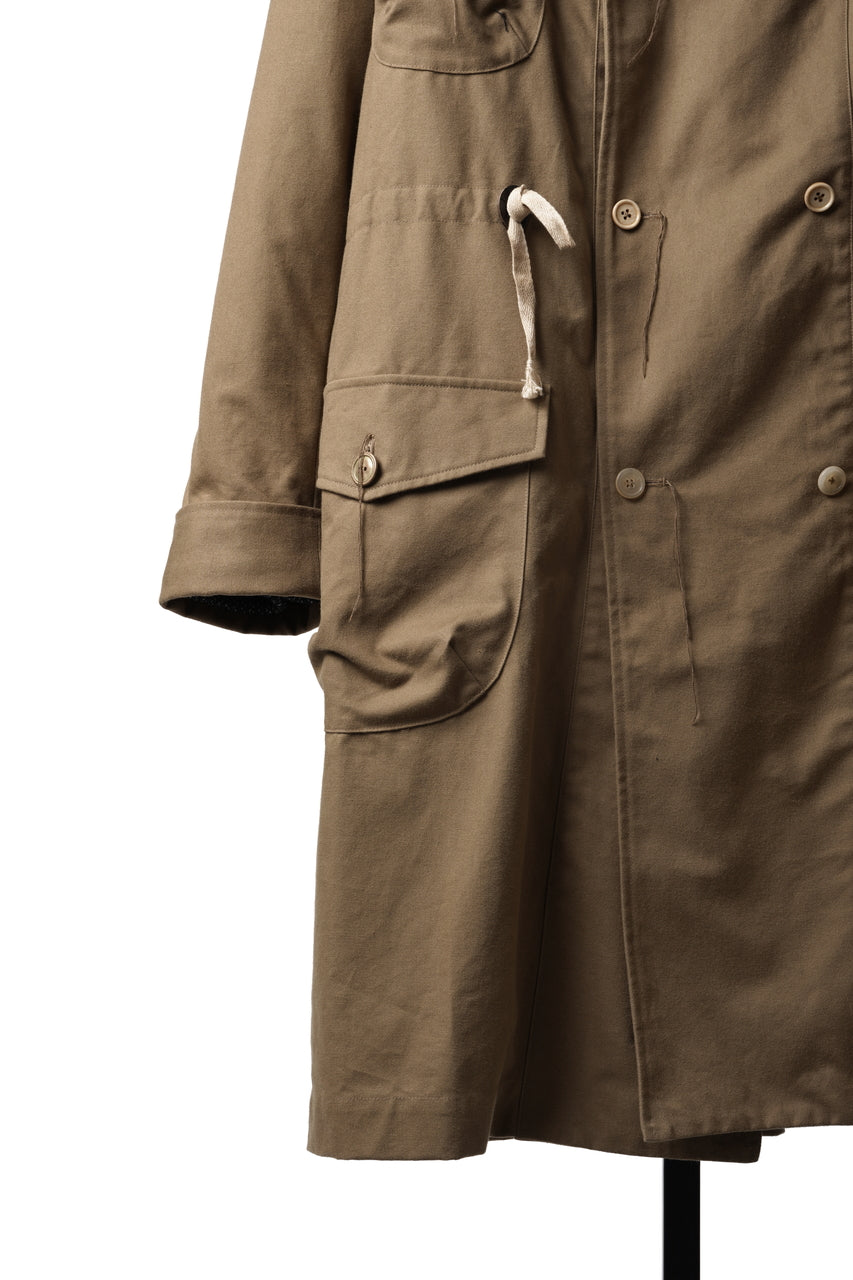 画像をギャラリービューアに読み込む, A TENTATIVE ATELIER exclusive Josef K. SHAWL COLLAR MILITARY COAT w FLEECE LINING (TAN)