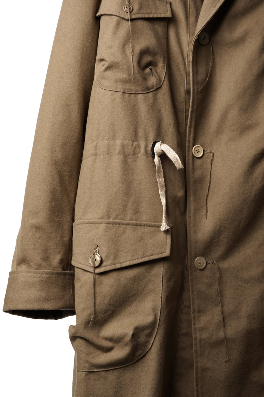 画像をギャラリービューアに読み込む, A TENTATIVE ATELIER exclusive Josef K. SHAWL COLLAR MILITARY COAT w FLEECE LINING (TAN)