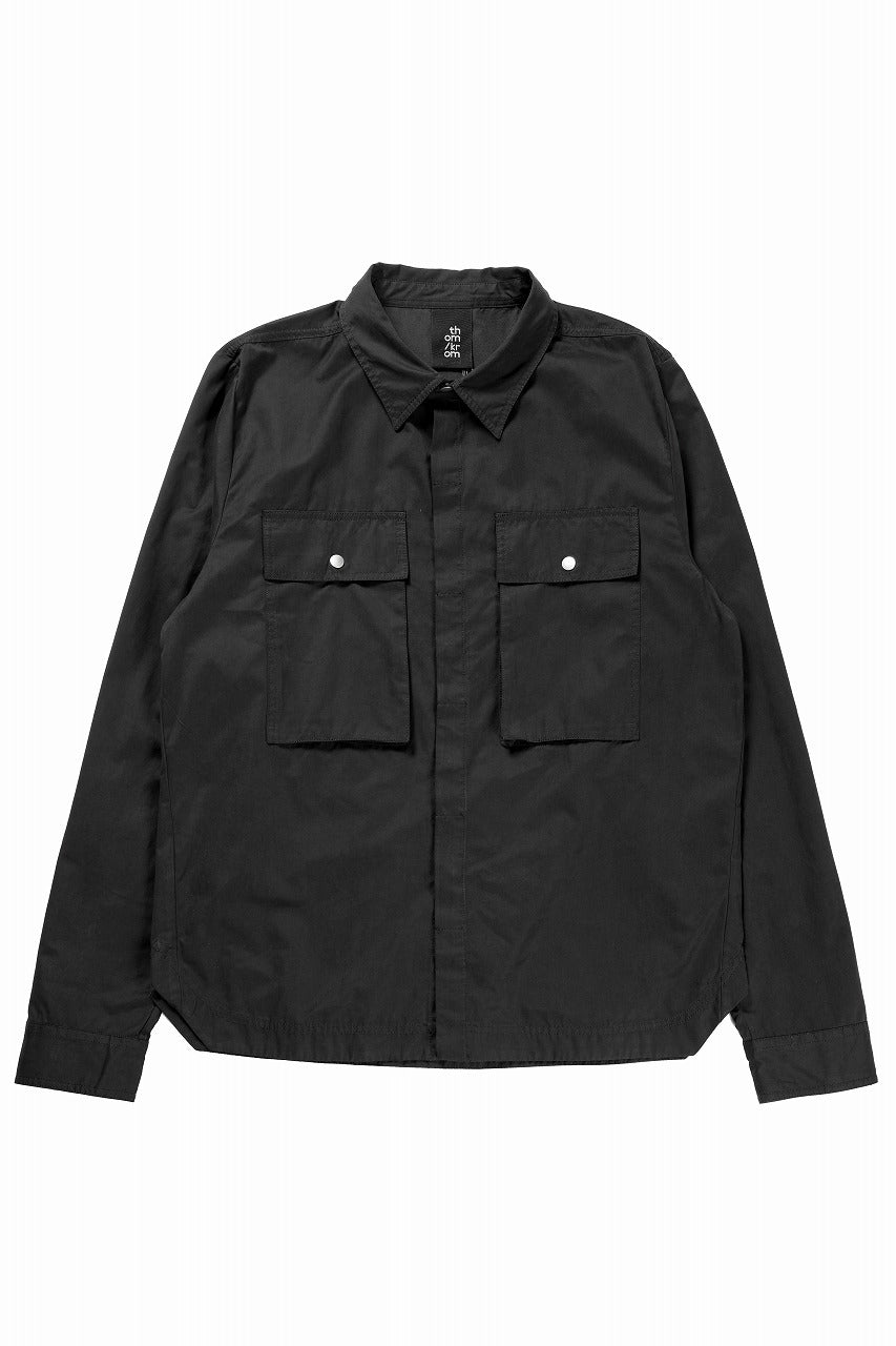 画像をギャラリービューアに読み込む, thom/krom FLAP CHEST POCKET SHIRT JACKET / PEACHED COTTON MIX (BLACK)
