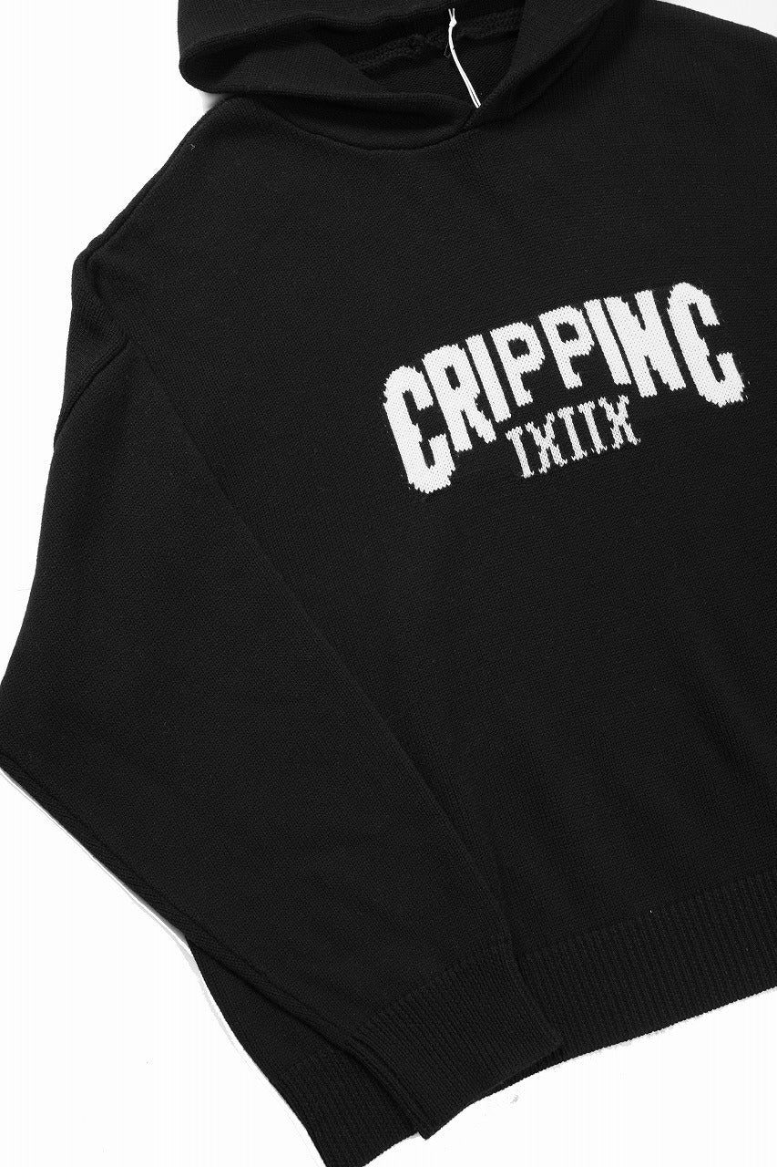 画像をギャラリービューアに読み込む, 【SAMPLE SALE】A.F ARTEFACT CRIPPING KNIT HOODIE / OVER SIZED FIT (BLACK x IVORY)