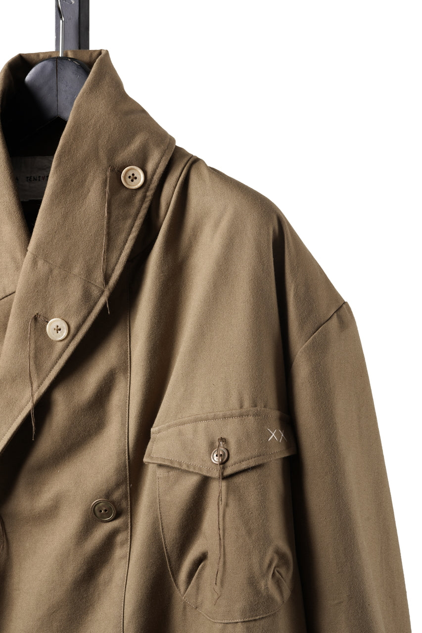 画像をギャラリービューアに読み込む, A TENTATIVE ATELIER exclusive Josef K. SHAWL COLLAR MILITARY COAT w FLEECE LINING (TAN)