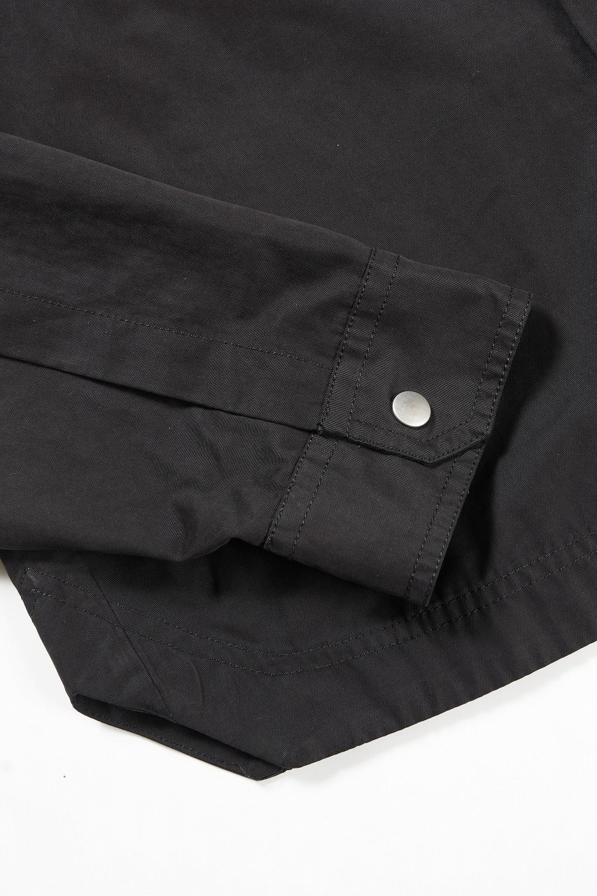 画像をギャラリービューアに読み込む, thom/krom FLAP CHEST POCKET SHIRT JACKET / PEACHED COTTON MIX (BLACK)