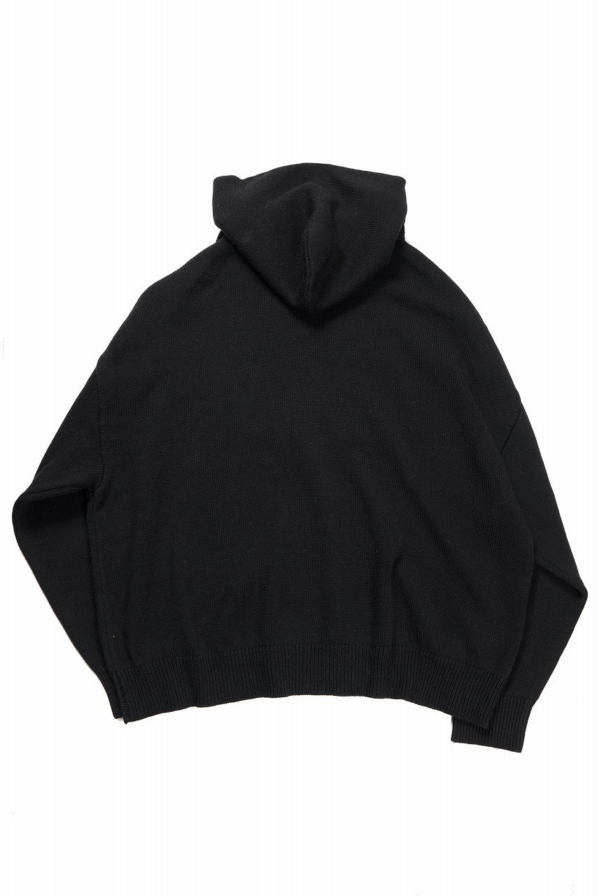画像をギャラリービューアに読み込む, 【SAMPLE SALE】A.F ARTEFACT CRIPPING KNIT HOODIE / OVER SIZED FIT (BLACK x IVORY)