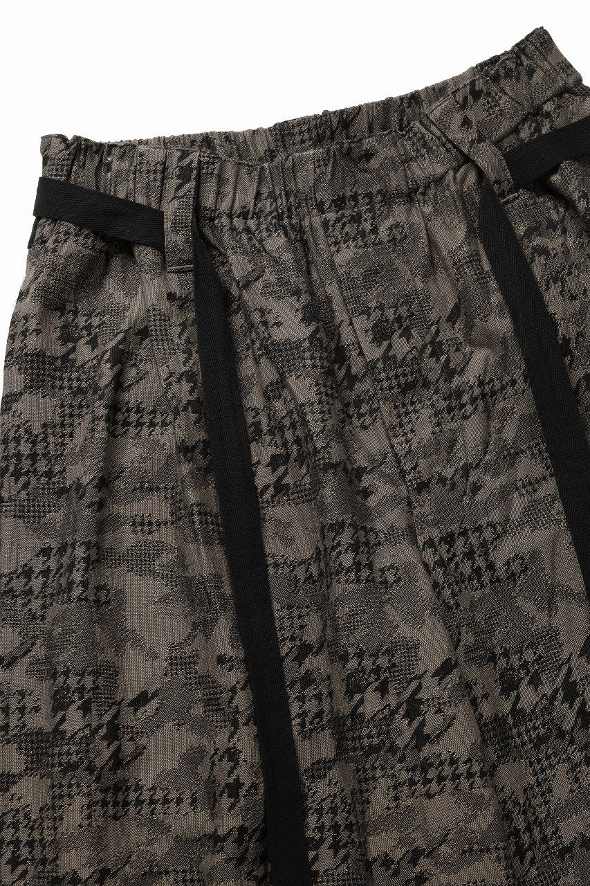 画像をギャラリービューアに読み込む, KLASICA "OVUM" EGG SHAPE EASY TROUSERS / BACK JACQUARD HOUND TOOTH CAMO (FOREST)