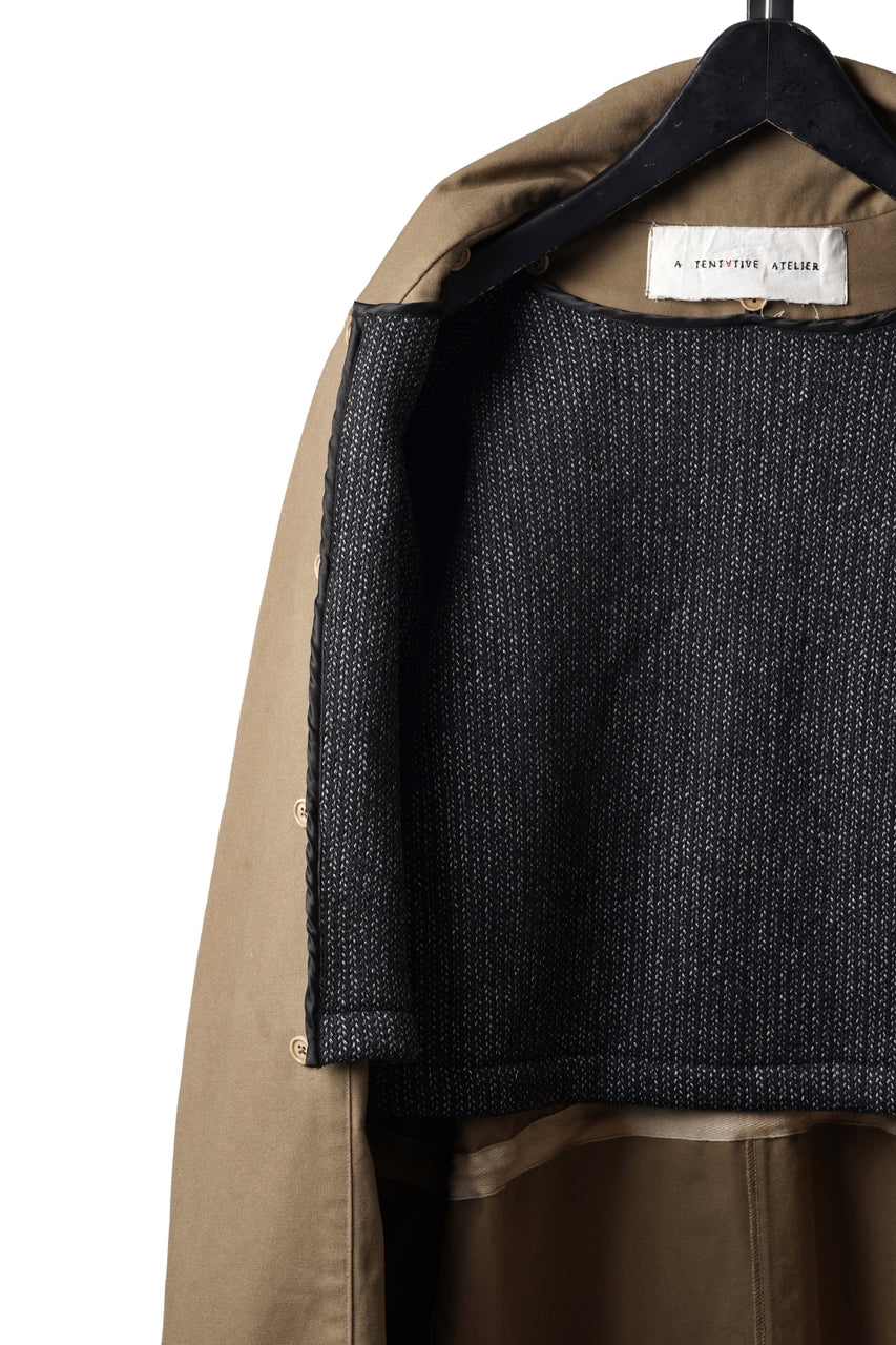 画像をギャラリービューアに読み込む, A TENTATIVE ATELIER exclusive Josef K. SHAWL COLLAR MILITARY COAT w FLEECE LINING (TAN)