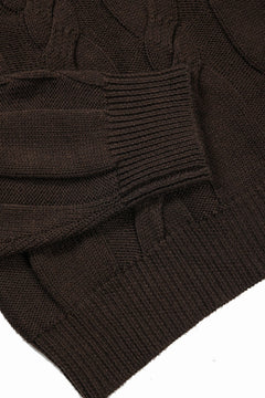 画像をギャラリービューアに読み込む, 【SAMPLE SALE】A.F ARTEFACT CABLE KNIT HOODIE / OVER SIZED FIT (BROWN)