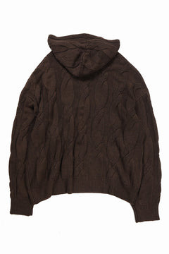 画像をギャラリービューアに読み込む, 【SAMPLE SALE】A.F ARTEFACT CABLE KNIT HOODIE / OVER SIZED FIT (BROWN)