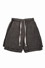 画像をギャラリービューアに読み込む, KLASICA "VENT" LAYERED WIDE SHORTS / ANCIENT COLORED LINEN CHAMBRAY (BROWN)