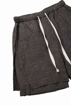画像をギャラリービューアに読み込む, KLASICA "VENT" LAYERED WIDE SHORTS / ANCIENT COLORED LINEN CHAMBRAY (BROWN)