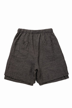 画像をギャラリービューアに読み込む, KLASICA "VENT" LAYERED WIDE SHORTS / ANCIENT COLORED LINEN CHAMBRAY (BROWN)