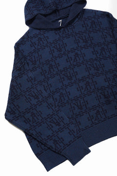 画像をギャラリービューアに読み込む, 【SAMPLE SALE】A.F ARTEFACT JACGURD KNIT HOODIE / OVER SIZED FIT (NAVY x DARK NAVY)