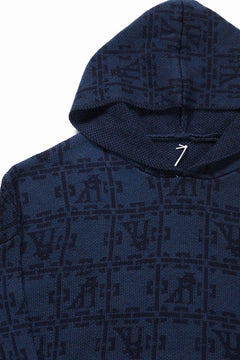 画像をギャラリービューアに読み込む, 【SAMPLE SALE】A.F ARTEFACT JACGURD KNIT HOODIE / OVER SIZED FIT (NAVY x DARK NAVY)