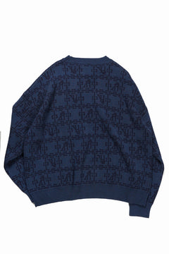 画像をギャラリービューアに読み込む, 【SAMPLE SALE】A.F ARTEFACT JACGURD KNIT PULLOVER / OVER SIZED FIT (NAVY x DARK NAVY)