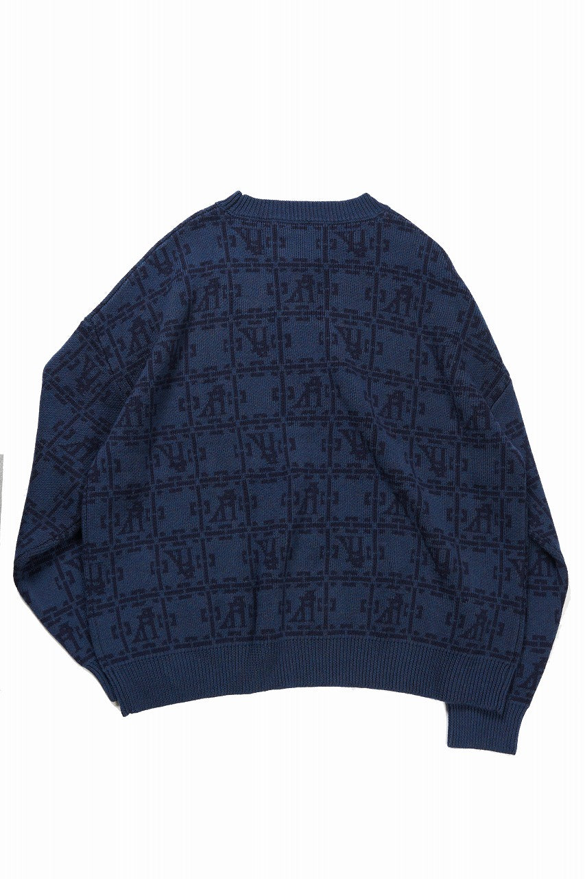 画像をギャラリービューアに読み込む, 【SAMPLE SALE】A.F ARTEFACT JACGURD KNIT PULLOVER / OVER SIZED FIT (NAVY x DARK NAVY)
