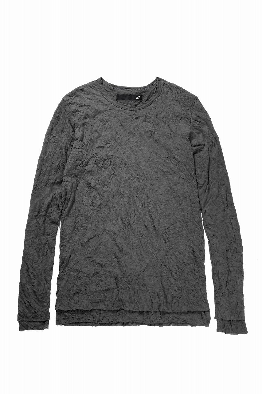画像をギャラリービューアに読み込む, A.F ARTEFACT CRUMPLE DOUBLE LAYER L/S TOPS (GREY x GREY)