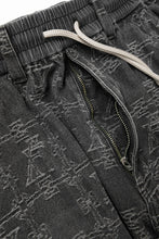 画像をギャラリービューアに読み込む, 【SAMPLE SALE】A.F ARTEFACT TUCK DRAPE FLARE PANTS / JACQUARD DENIM (BLACK)