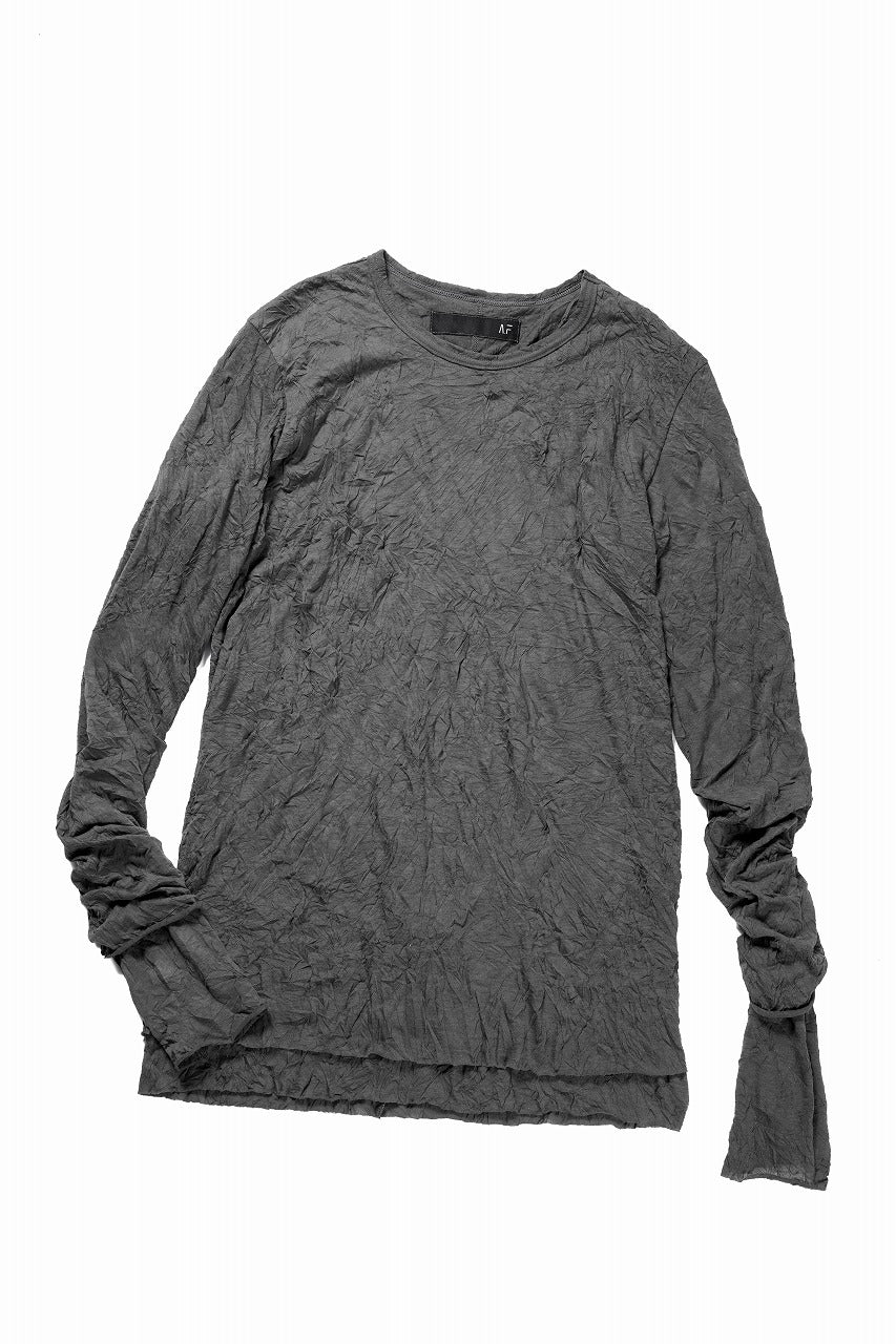 画像をギャラリービューアに読み込む, A.F ARTEFACT CRUMPLE DOUBLE LAYER L/S TOPS (GREY x GREY)