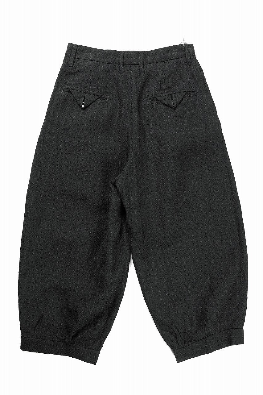 画像をギャラリービューアに読み込む, KLASICA "GOSSE" BALLOON TUCKED TROUSERS / OBSCURE STRIPED 3/3 MINI HBT (MID NIGHT)