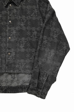 画像をギャラリービューアに読み込む, 【SAMPLE SALE】A.F ARTEFACT SHORT SHIRT-JACKET / JACQUARD DENIM (BLACK)