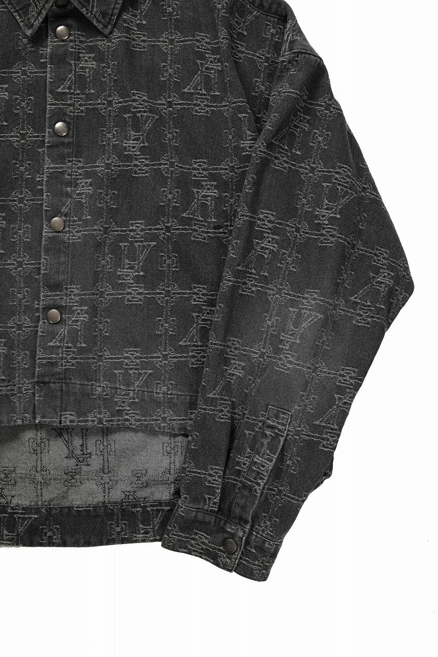 画像をギャラリービューアに読み込む, 【SAMPLE SALE】A.F ARTEFACT SHORT SHIRT-JACKET / JACQUARD DENIM (BLACK)