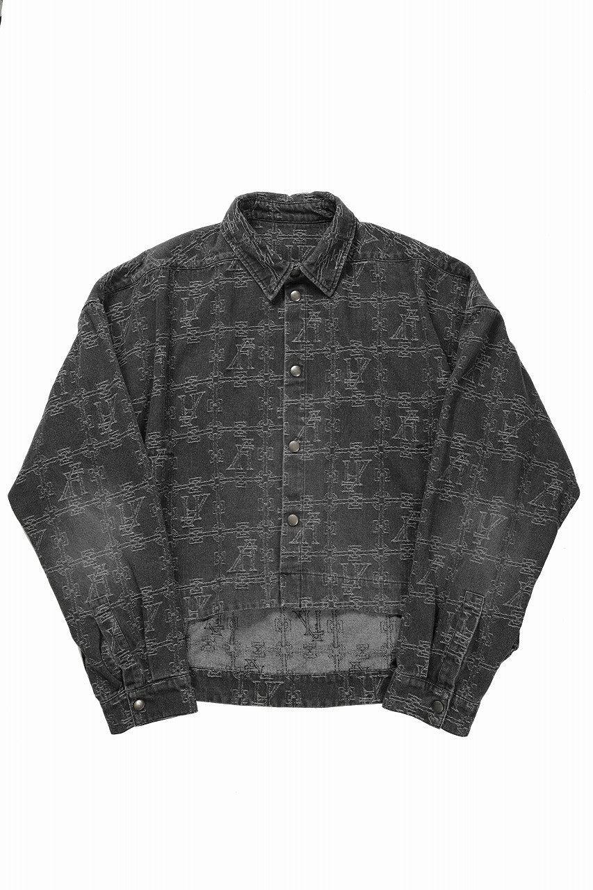 画像をギャラリービューアに読み込む, 【SAMPLE SALE】A.F ARTEFACT SHORT SHIRT-JACKET / JACQUARD DENIM (BLACK)