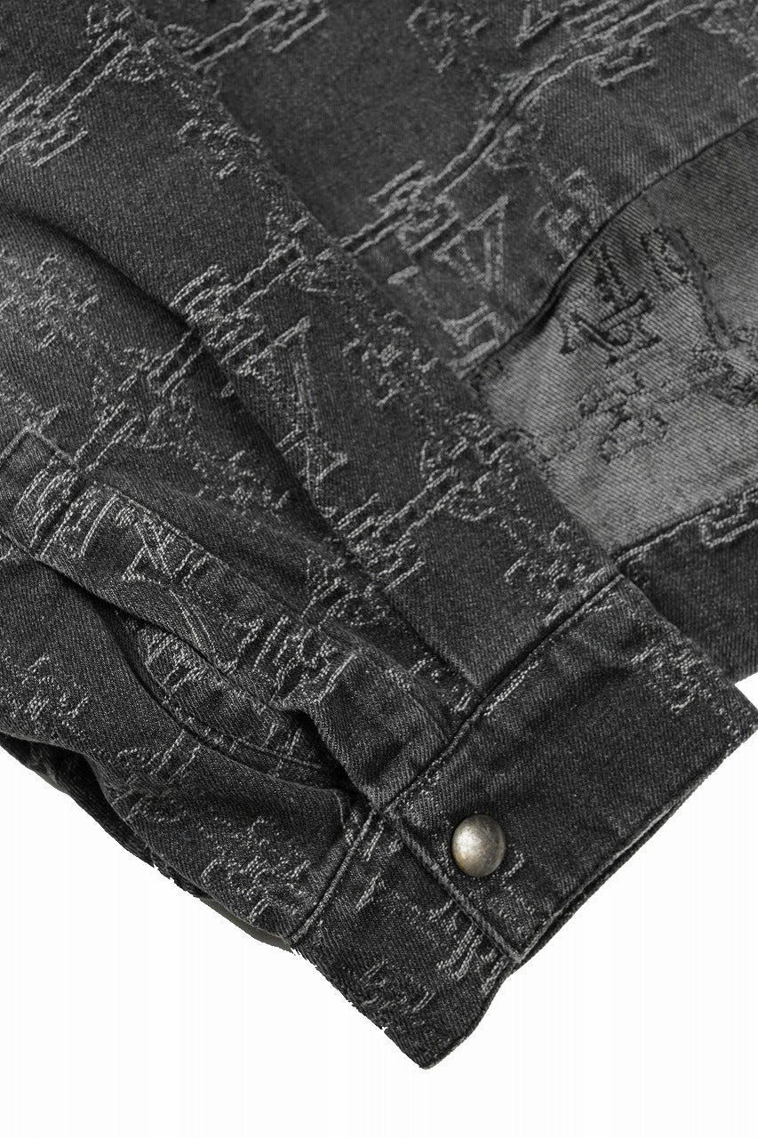 画像をギャラリービューアに読み込む, 【SAMPLE SALE】A.F ARTEFACT SHORT SHIRT-JACKET / JACQUARD DENIM (BLACK)